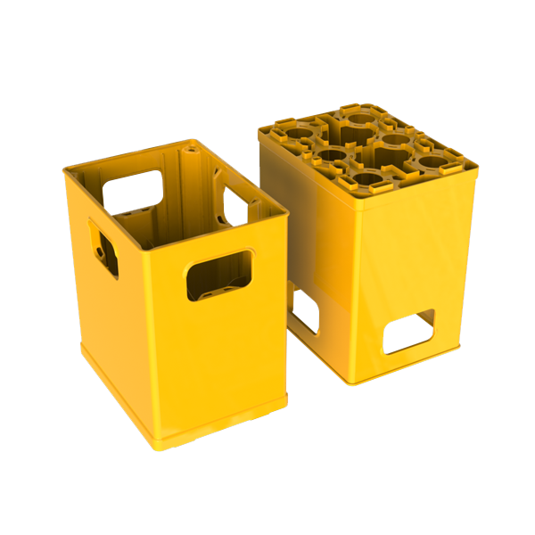 6-unit beverage crate (HDPE) manufactured by MOLDBLADE